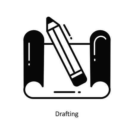 Drafting doodle semi solid icon Icon Design illustration. School and Study Symbol on White background EPS 10 Fileのイラスト素材
