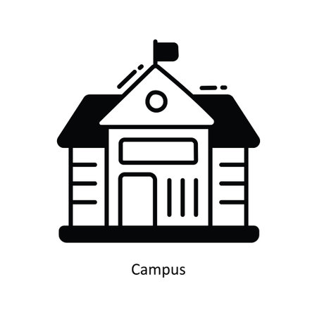 Campus doodle semi solid icon Icon Design illustration. School and Study Symbol on White background EPS 10 Fileのイラスト素材