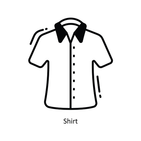 Shirt doodle semi solid icon Icon Design illustration. School and Study Symbol on White background EPS 10 Fileのイラスト素材