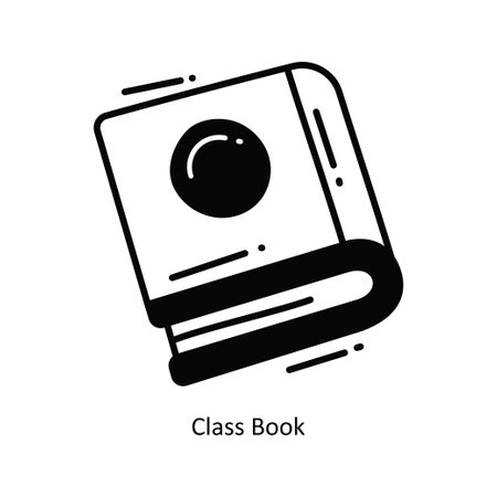 Class Book doodle semi solid icon Icon Design illustration. School and Study Symbol on White background EPS 10 Fileのイラスト素材