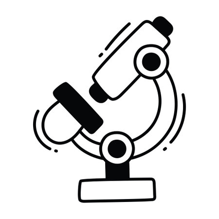 Microscope doodle semi solid icon Icon Design illustration. Science and Technology Symbol on White background EPS 10 Fileのイラスト素材