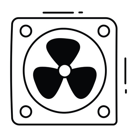 Cooling fan doodle semi solid icon Icon Design illustration. Science and Technology Symbol on White background EPS 10 Fileのイラスト素材