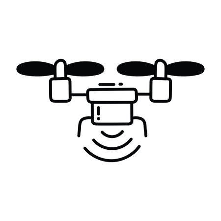 Drone doodle semi solid icon Icon Design illustration. Science and Technology Symbol on White background EPS 10 Fileのイラスト素材