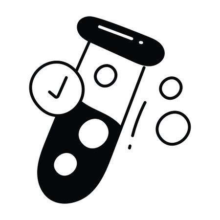 Test tube doodle semi solid icon Icon Design illustration. Science and Technology Symbol on White background EPS 10 Fileのイラスト素材