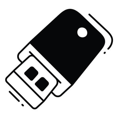 Usb doodle semi solid icon Icon Design illustration. Science and Technology Symbol on White...
