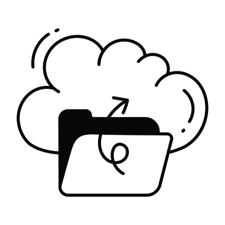 Cloud folder doodle semi solid icon Icon Design illustration. Science and Technology Symbol on White background EPS 10 Fileのイラスト素材