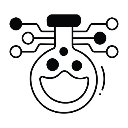 Chemistry doodle semi solid icon Icon Design illustration. Science and Technology Symbol on White background EPS 10 Fileのイラスト素材