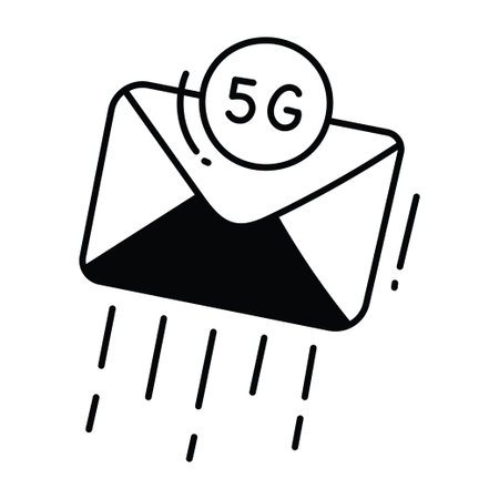 Sending mail doodle semi solid icon Icon Design illustration. Science and Technology Symbol on White background EPS 10 Fileのイラスト素材