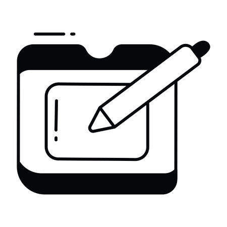 Pen tablet doodle semi solid icon Icon Design illustration. Science and Technology Symbol on White background EPS 10 Fileのイラスト素材