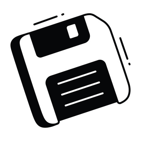 Floppy disk doodle semi solid icon Icon Design illustration. Science and Technology Symbol on White background EPS 10 Fileのイラスト素材