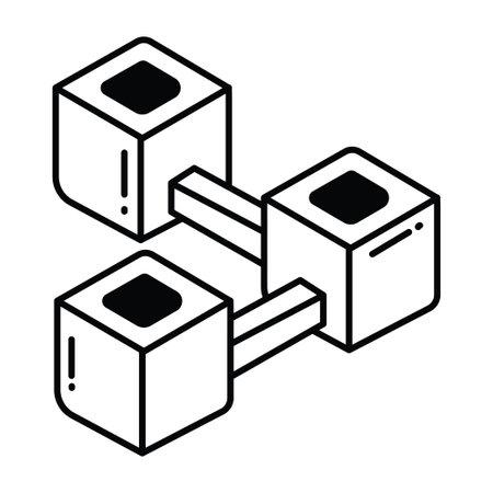 Block chain doodle semi solid icon Icon Design illustration. Science and Technology Symbol on White background EPS 10 Fileのイラスト素材