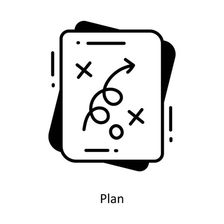 Plan doodle semi solid icon Icon Design illustration. Startup Symbol on White background EPS 10 Fileのイラスト素材