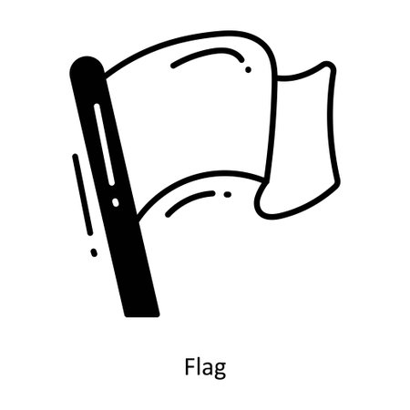 Flag doodle semi solid icon Icon Design illustration. Startup Symbol on White background EPS 10 Fileのイラスト素材