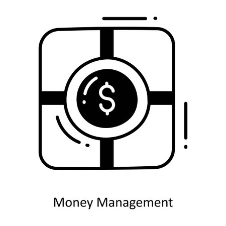 Money Management doodle semi solid icon Icon Design illustration. Startup Symbol on White background EPS 10 Fileのイラスト素材
