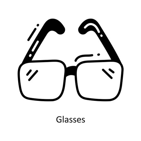 Glasses doodle semi solid icon Icon Design illustration. Startup Symbol on White background EPS 10 Fileのイラスト素材