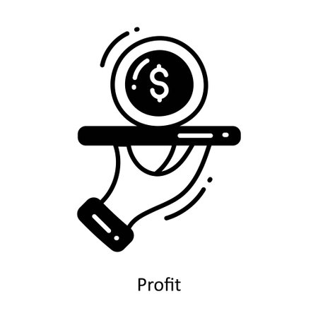 Profit doodle semi solid icon Icon Design illustration. Startup Symbol on White background EPS 10 Fileのイラスト素材