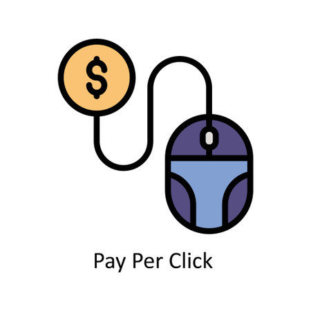 Pay per Click  vector filled outline Icon Design illustration. Business And Management Symbol on White background EPS 10 Fileのイラスト素材