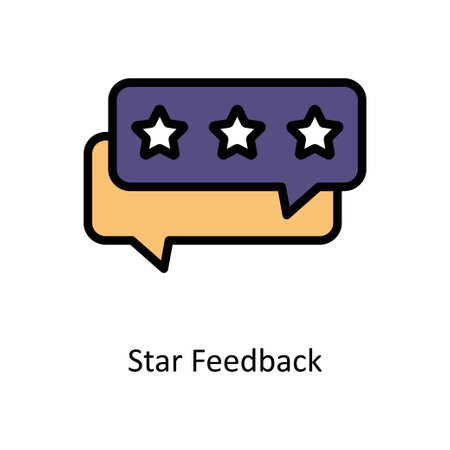 Star feedback vector filled outline Icon Design illustration. Business And Management Symbol on White background EPS 10 Fileのイラスト素材