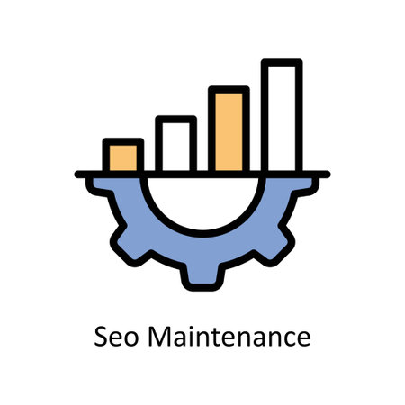 SEO Maintenance vector filled outline Icon Design illustration. Business And Management Symbol on White background EPS 10 Fileのイラスト素材