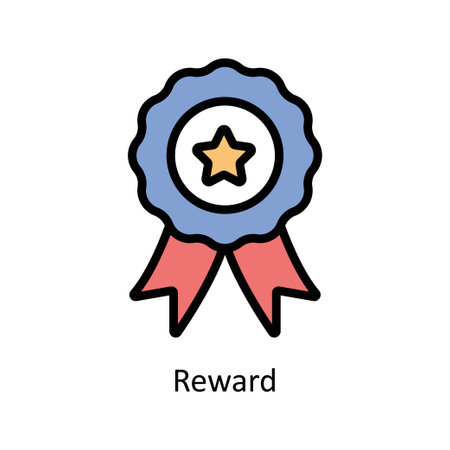 Reward vector filled outline Icon Design illustration. Business And Management Symbol on White background EPS 10 Fileのイラスト素材