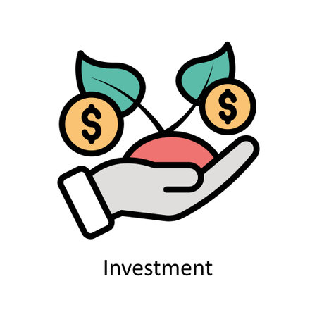 Investment vector filled outline Icon Design illustration. Business And Management Symbol on White background EPS 10 Fileのイラスト素材