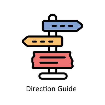Direction Guide vector Filled outline Icon Design illustration. Business And Management Symbol on White background EPS 10 Fileのイラスト素材