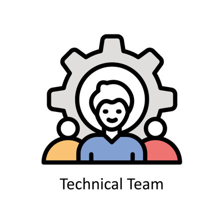 Technical Team vector Filled outline Icon Design illustration. Business And Management Symbol on White background EPS 10 Fileのイラスト素材