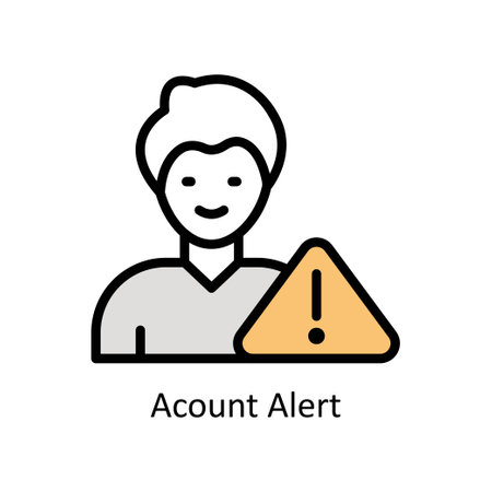Account Alert vector Filled outline Icon  Design illustration. Business And Management Symbol on White background EPS 10 Fileのイラスト素材