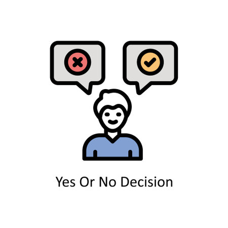 yes or no decision vector Filled outline Icon  Design illustration. Business And Management Symbol on White background EPS 10 Fileのイラスト素材