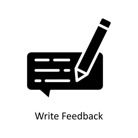 write feedback vector  Solid  Icon Design illustration. Business And Management Symbol on White background EPS 10 Fileのイラスト素材
