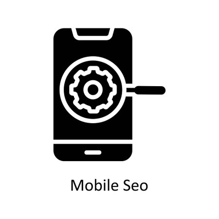 Mobile SEO vector  Solid  Icon Design illustration. Business And Management Symbol on White background EPS 10 Fileのイラスト素材