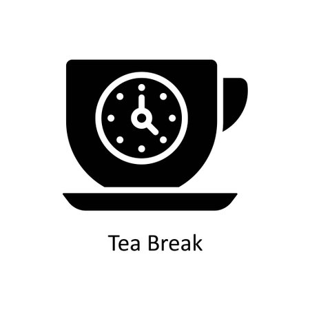 Tea Break vector  Solid  Icon Design illustration. Business And Management Symbol on White background EPS 10 Fileのイラスト素材