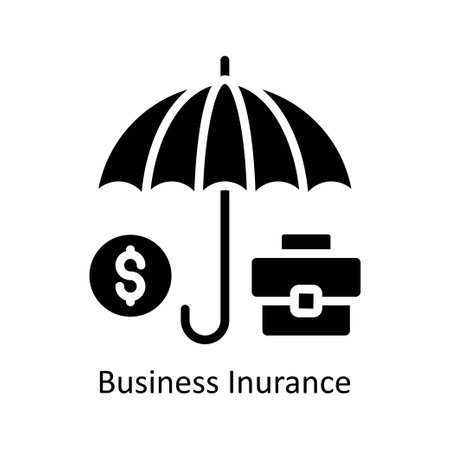 Business Insurance vector  Solid  Icon Design illustration. Business And Management Symbol on White background EPS 10 Fileのイラスト素材