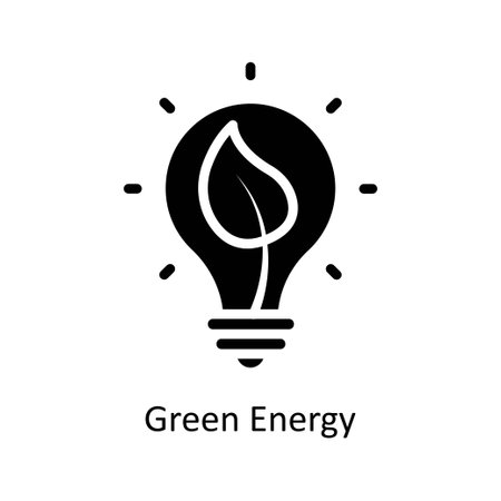 Green Energy vector  Solid  Icon Design illustration. Business And Management Symbol on White background EPS 10 Fileのイラスト素材