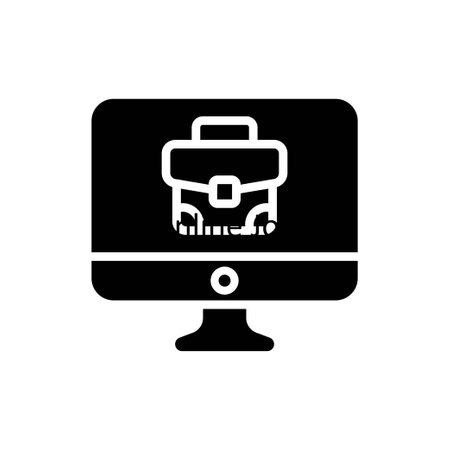 Online Job vector  Solid  Icon Design illustration. Business And Management Symbol on White background EPS 10 Fileのイラスト素材