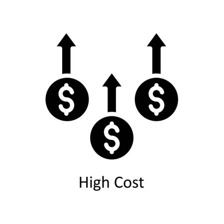 High Cost vector  Solid  Icon Design illustration. Business And Management Symbol on White background EPS 10 Fileのイラスト素材