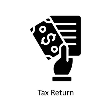 Tax Return vector  Solid  Icon Design illustration. Business And Management Symbol on White background EPS 10 Fileのイラスト素材