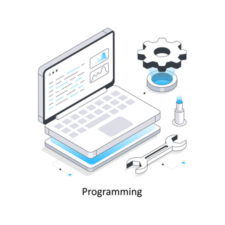 Programming isometric stock illustration. EPS Fileのイラスト素材