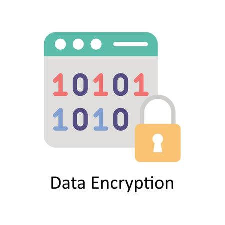Data Encryption Vector  Flat icon Style illustration. EPS 10 Fileのイラスト素材