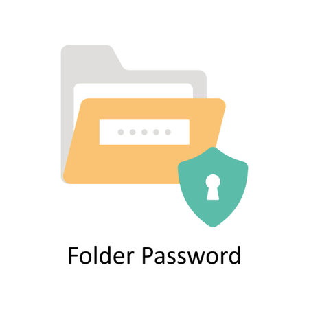 Folder Password  Vector  Flat icon Style illustration. EPS 10 Fileのイラスト素材