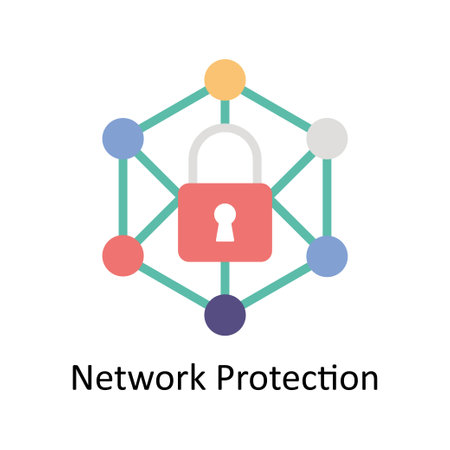 Network Protection  Vector  Flat icon Style illustration. EPS 10 Fileのイラスト素材