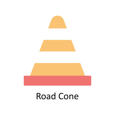 Road Cone  Vector  Flat icon Style illustration. EPS 10 Fileのイラスト素材