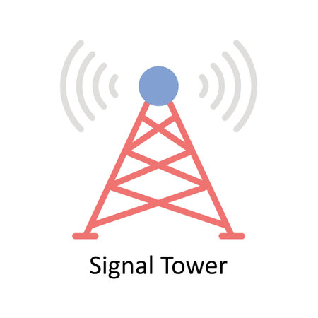 Signal Tower Vector  Flat icon Style illustration. EPS 10 Fileのイラスト素材