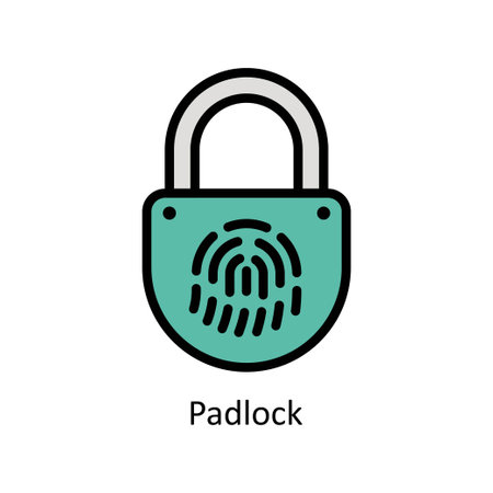 Padlock vector Filled outline icon style illustration. EPS 10 Fileのイラスト素材