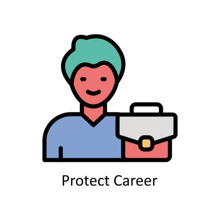 Protect career vector Filled outline icon style illustration. EPS 10 Fileのイラスト素材