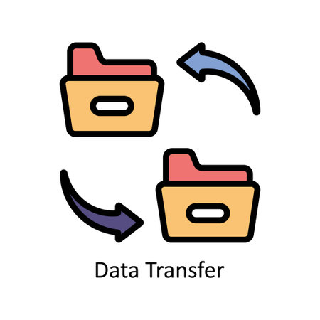 Data Transfer vector Filled outline icon style illustration. EPS 10 Fileのイラスト素材