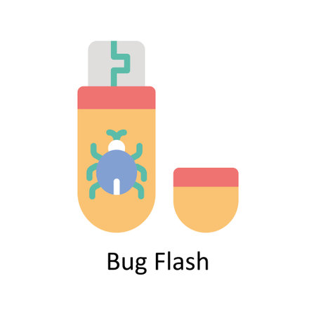 Bug Flash vector Flat icon style illustration. EPS 10 Fileのイラスト素材
