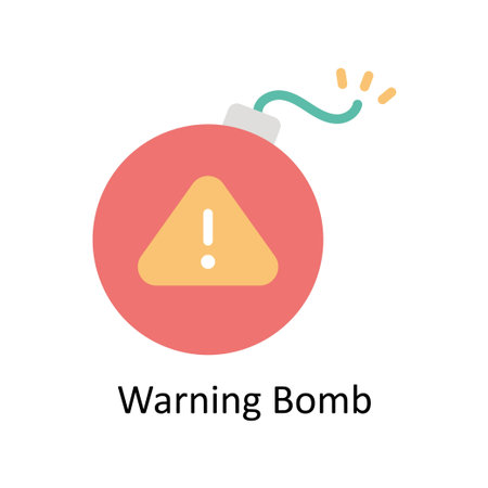 Warning Bomb vector Flat icon style illustration. EPS 10 File