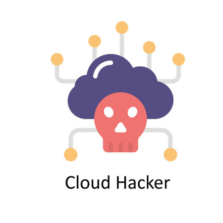 Cloud hacker vector Flat icon style illustration. EPS 10 File