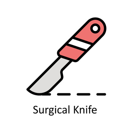 Surgical knife  vector Filled outline icon style illustration. EPS 10 Fileのイラスト素材